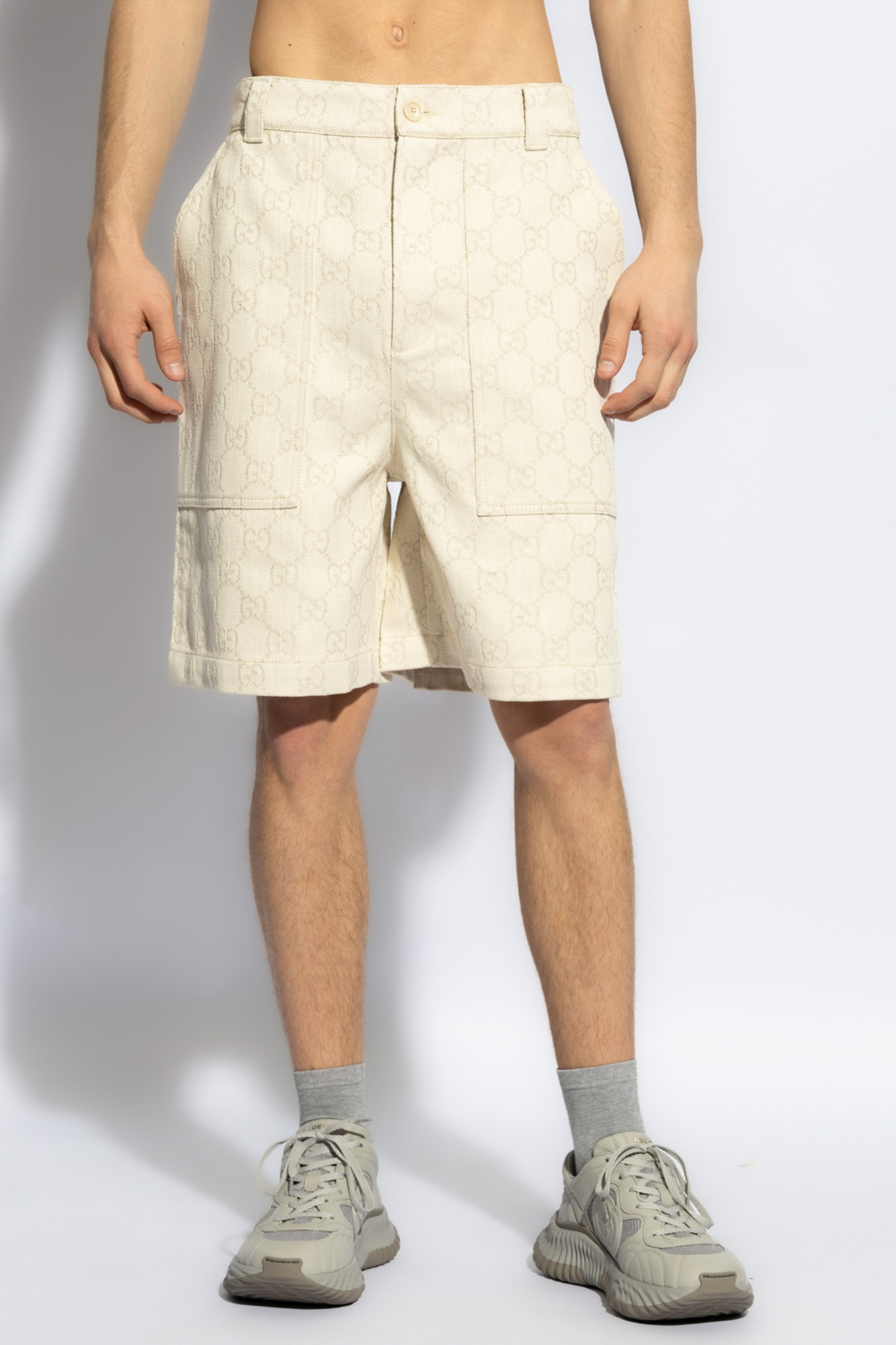 Cream Monogram Shorts Gucci Vitkac Canada